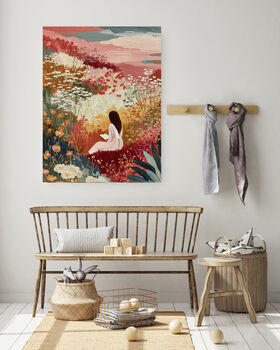 Female Reading Portrait Landscape Art Print, 4 of 4