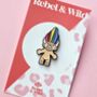 Rainbow Hair Troll Enamel Pin Badge, thumbnail 1 of 4