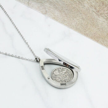 1944 80th Birthday Sixpence Teardrop Locket Necklace, 3 of 5