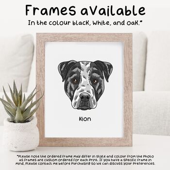 Personalised American Pitbull Dog Portrait Print, 8 of 8