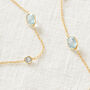 Blue Topaz Pebble Gold Plated Silver Chain Necklace, thumbnail 3 of 11