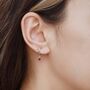Tiny Droplet Cz Huggie Hoop Earrings In Sterling Silver, thumbnail 3 of 8