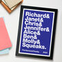 Personalised Family Names Typographical Print, thumbnail 1 of 5