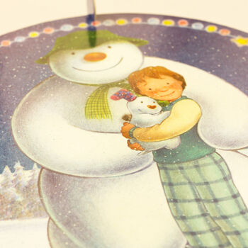 The Snowman And The Snow Dog Single Tier Card Christmas Cake Stand, 4 of 4