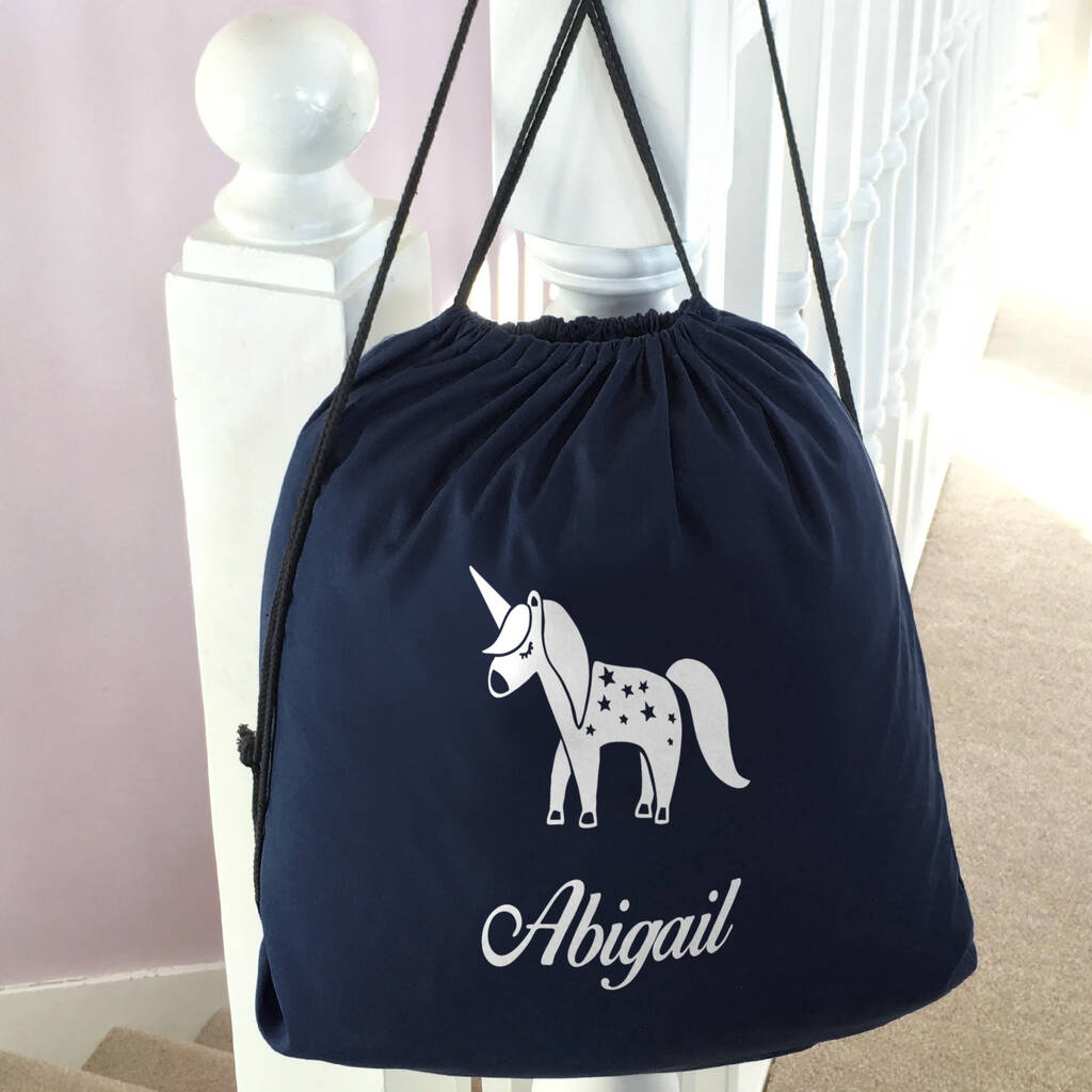 Personalised Unicorn Child's Pe Kit Bag, 1 of 6