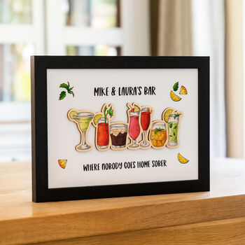 Personalised Cocktail Bar Framed Print, 5 of 7