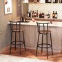 Set Of Two Bar Stools Chairs Kitchen Seats Footrest, thumbnail 3 of 9