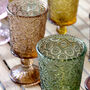Solara Set Of Six Floral Coloured Glass Wine Goblets, thumbnail 3 of 3