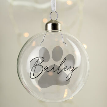 Personalised Dog Memorial Glass Bauble, 2 of 2