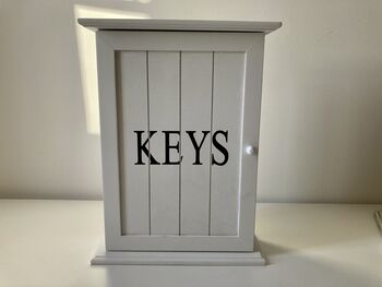 White Wooden Key Box Cabinet Wall Mounted Freestanding, 2 of 11