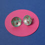 Colourful Green Graphic Silver Earing Studs, thumbnail 12 of 12