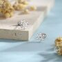 Sterling Silver Tiny Snowflake Stud Earrings, thumbnail 2 of 12