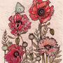 'Poppies And Butterfly' Print, thumbnail 3 of 3