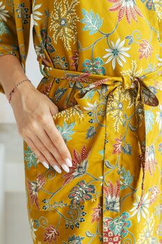 Gold Yellow Silky Kimono Robe, 5 of 6