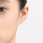 Peace Sign Hand Stud Earrings In Sterling Silver, thumbnail 4 of 11