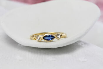 Kyanite And White Topaz Gold Ring, 5 of 9