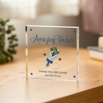 Personalised Amazing Teacher Gift Acrylic Plaque Keepsake, 2 of 5