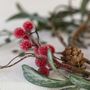 Iced Red Berry Candle Ring With Frosted Leaves, thumbnail 2 of 6