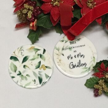 1st Christmas As Married Couple Personalised Ornament, 4 of 4