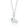 Sterling Silver Origami Pig Charm Necklace, thumbnail 2 of 8