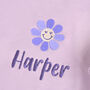 Personalised Mauve Sweatshirt Romper With Flower, thumbnail 4 of 6