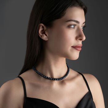 8mm. Freshwater Black Pearl Necklace, 4 of 8