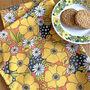 Retro Floral Vintage Style Flower Power Tea Towel, thumbnail 4 of 7