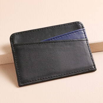 Men's Leather Wallet And Card Holder Gift Set In Black, 3 of 6