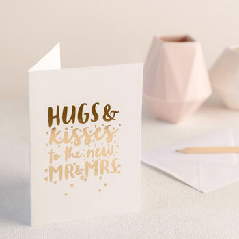 Personalised 'Hugs And Kisses To The New…' Wedding Card, 3 of 7