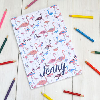 Personalised Flamingo Journal Drawing Book, 2 of 4