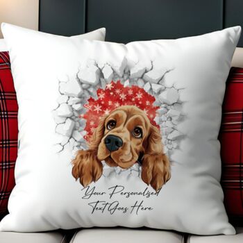 Personalised Christmas Cocker Spaniel Break Through, 5 of 10
