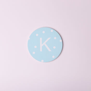 G Decor Alphabet Polka Dot Ceramic Anti Slip Coaster, 8 of 10