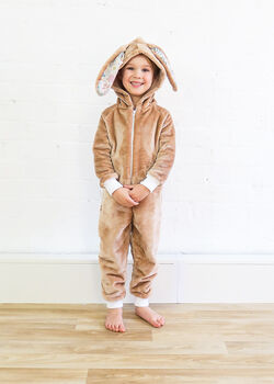 Beige Bunny Rabbit Onesie Children's Unisex, 3 of 6