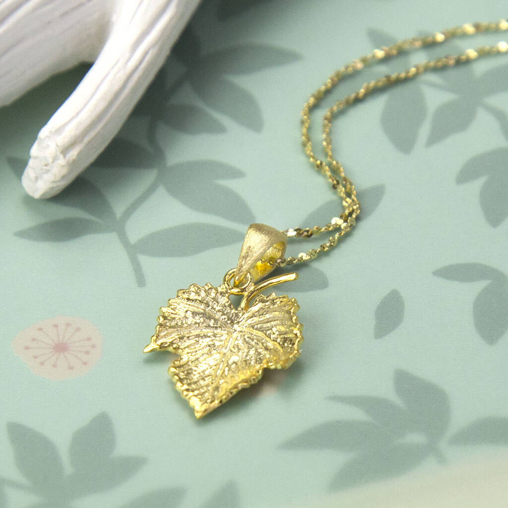 Gold Plated Sterling Silver Ivy Leaf Necklace By Martha Jackson Sterling Silver