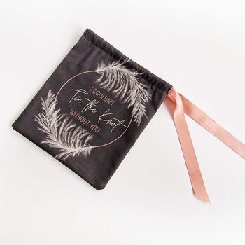 Handmade Dark Feather Reusable Wedding Gift Pouch, 6 of 8