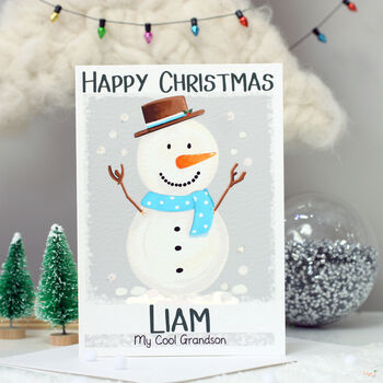 Personalised Snowman Christmas Card, 11 of 12