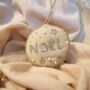 Luxury Irish Linen Festive Noel Bauble Christmas Tree Decoration, thumbnail 1 of 7