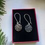 Sterling Silver Disc Drop Earrings, thumbnail 3 of 6