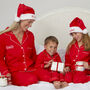 Personalised Matching Red Cotton Christmas Classic Pyjama Mum Child, thumbnail 7 of 9