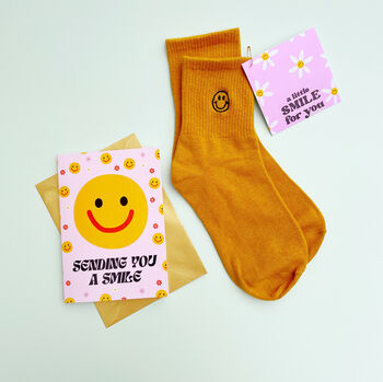 Sending You A Smile Sock And Card Gift Set, 4 of 6