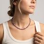 Amethyst Bead And Sterling Silver Choker Necklace, thumbnail 1 of 8