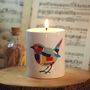 Patchwork Robin Ceramic Candle Gift, thumbnail 3 of 4