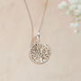 Sterling Silver Tree Of Life Round Necklace, thumbnail 2 of 9