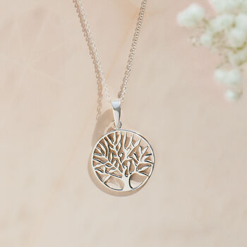 Sterling Silver Tree Of Life Round Necklace, 2 of 9