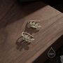 Cz Leaf Mini Crawler Earrings In Sterling Silver, thumbnail 1 of 9