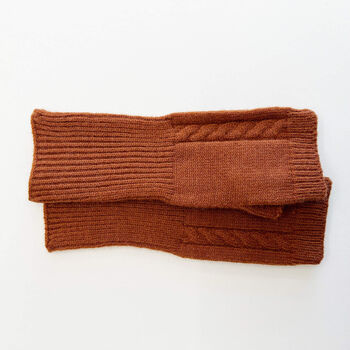 Cosy Cable Knit Plain Colour Medium Fingerless Gloves, 12 of 12