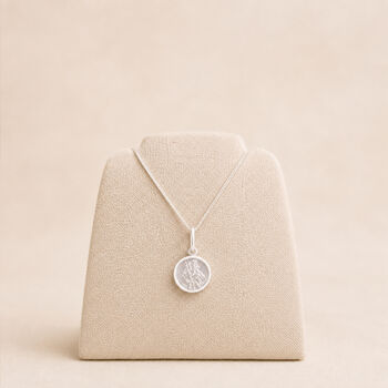 Tiny Personalised Sterling Silver St Christopher Pendant Necklace, 3 of 7