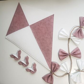 Large Cream And Blush Pink Wall Kite, Oversized Playroom Decoration, 6 of 7