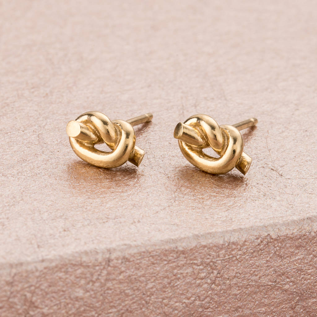 Tie The Knot Stud Earrings By Posh Totty Designs