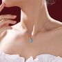 Genuine Blue Turquoise Pear Necklace In Sterling Silver, thumbnail 8 of 12